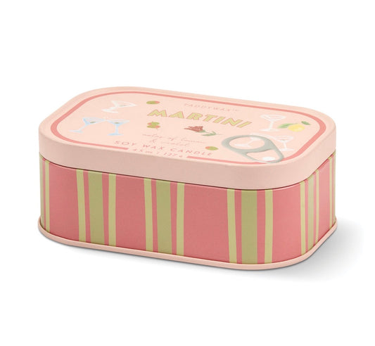 Martini Printed Tin Candle - Lemon & Violet - Rogue Boutique UK
