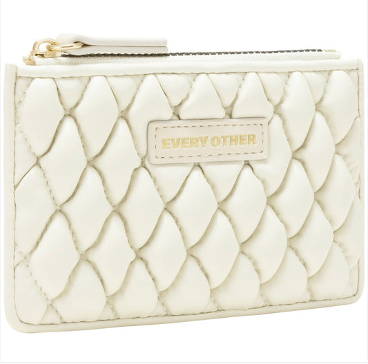 Every Other Quilted Card Purse White - Rogue Boutique UK