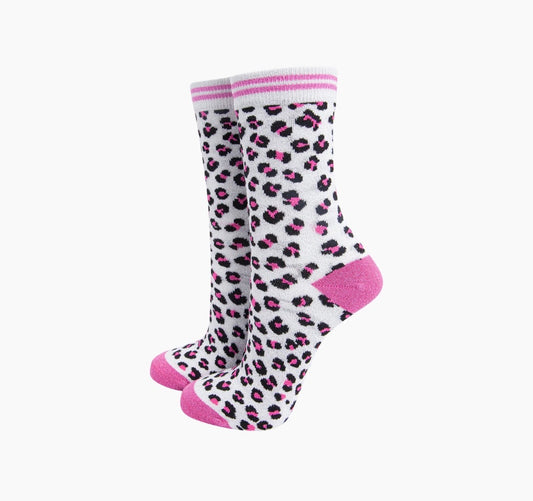 Leopard Combed Cotton Socks - Rogue Boutique UK