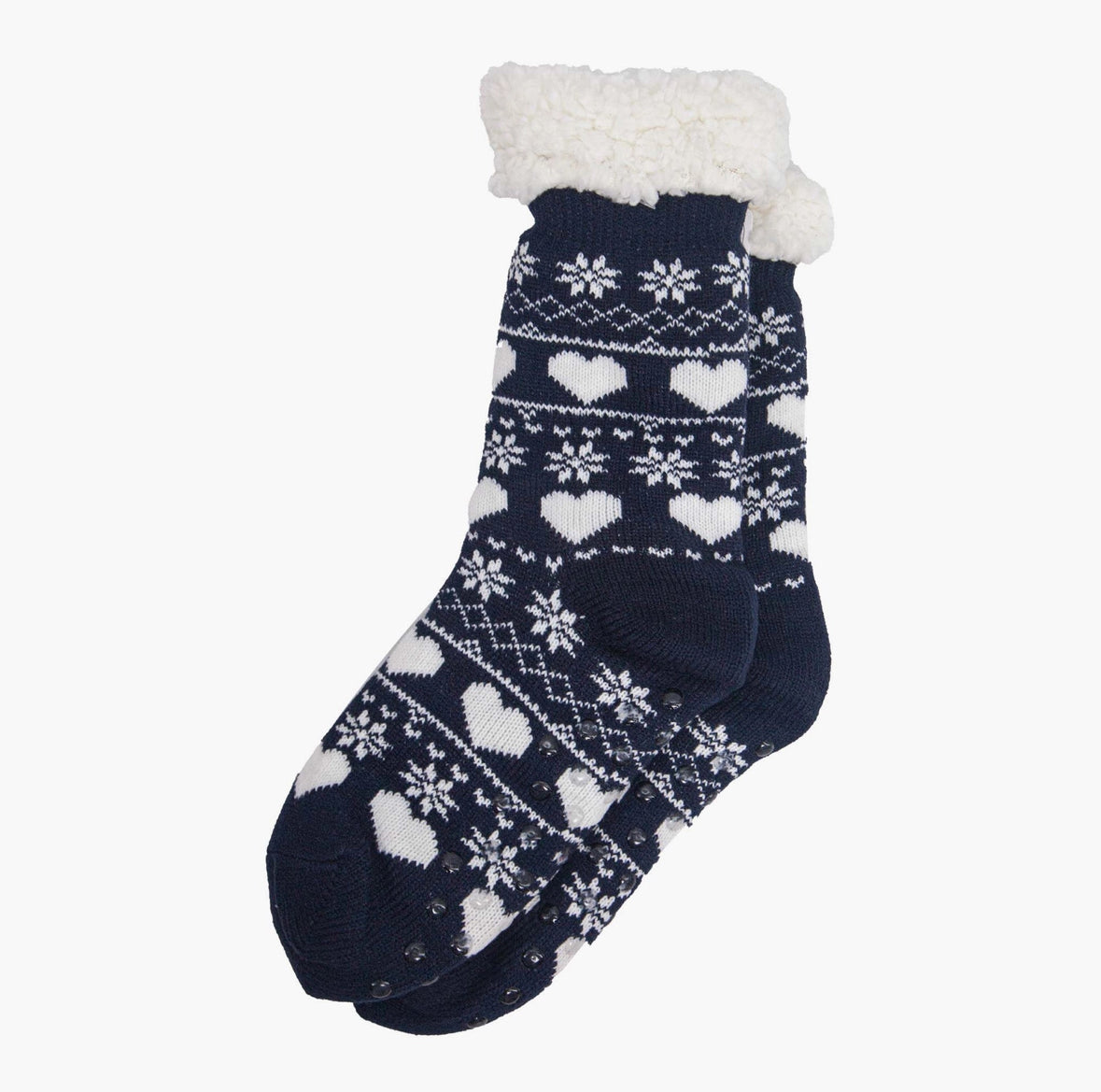 Navy Fair Isle Slipper Socks