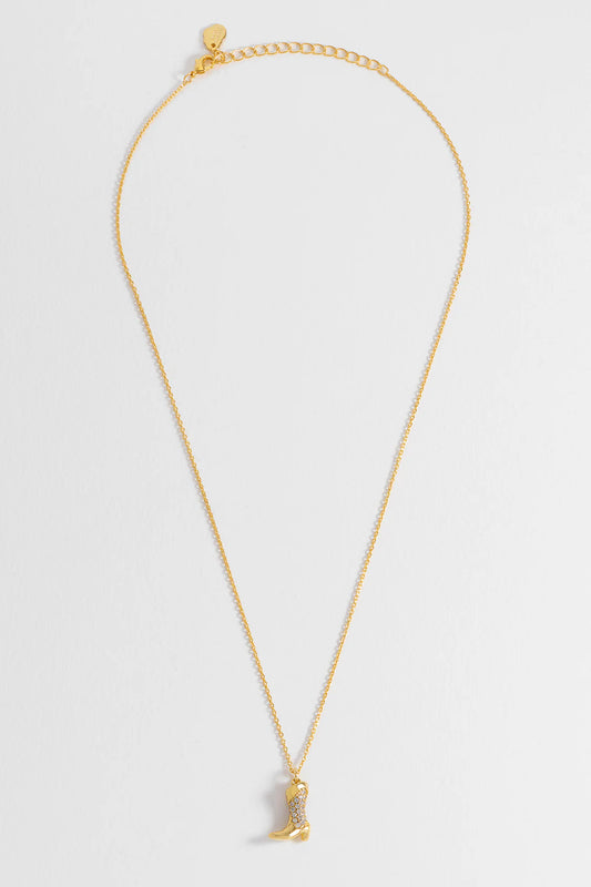 Pave Cowboy Boot Necklace
