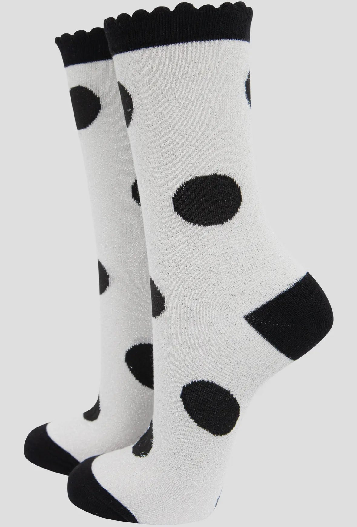 Polka Dot White Glitter