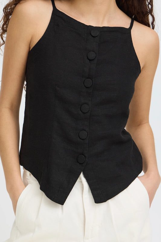 Linno Waistcoat Black - Rogue Boutique UK