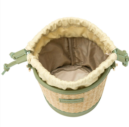 Every Other Straw Bucket Bag Olive - Rogue Boutique UK