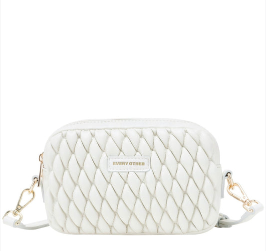 Every Other Quilted Camera Bag White - Rogue Boutique UK