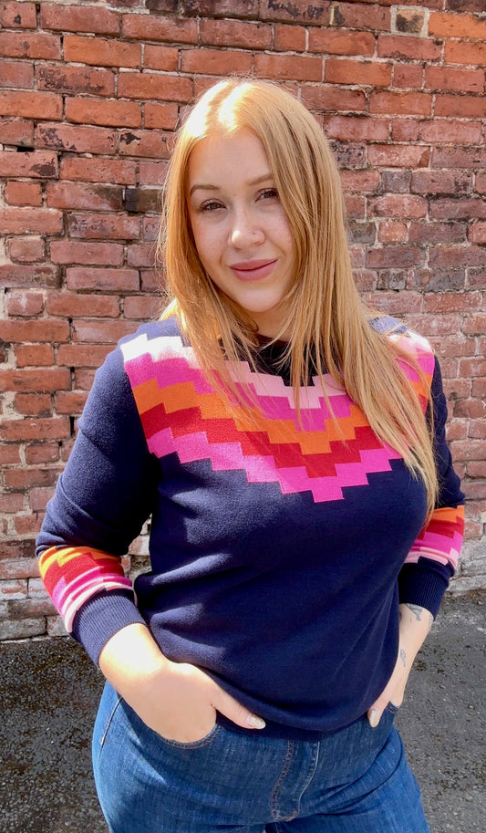 Rita Chevron Jumper - Rogue Boutique UK