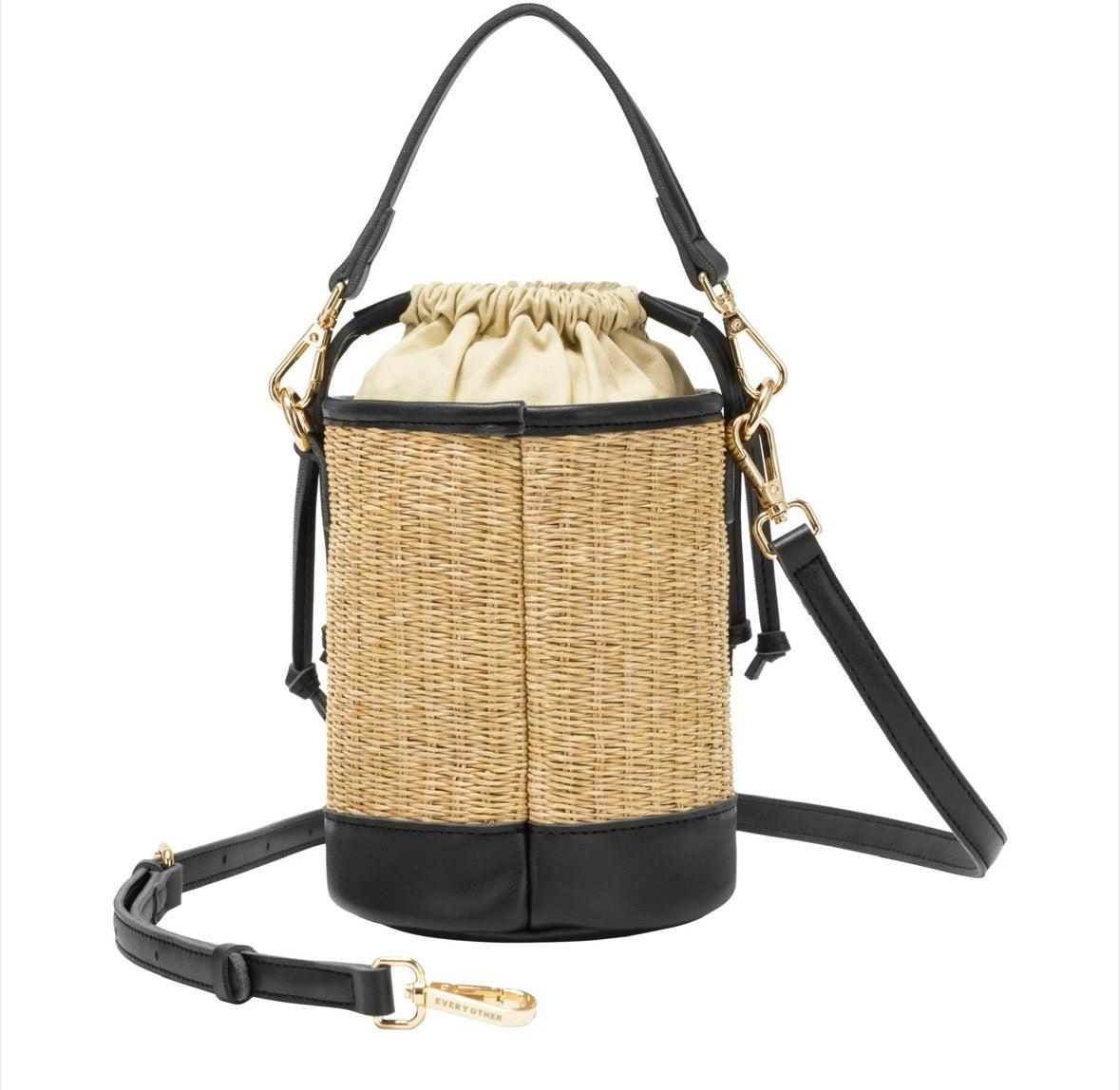 Every Other Straw Bucket Bag Black - Rogue Boutique UK