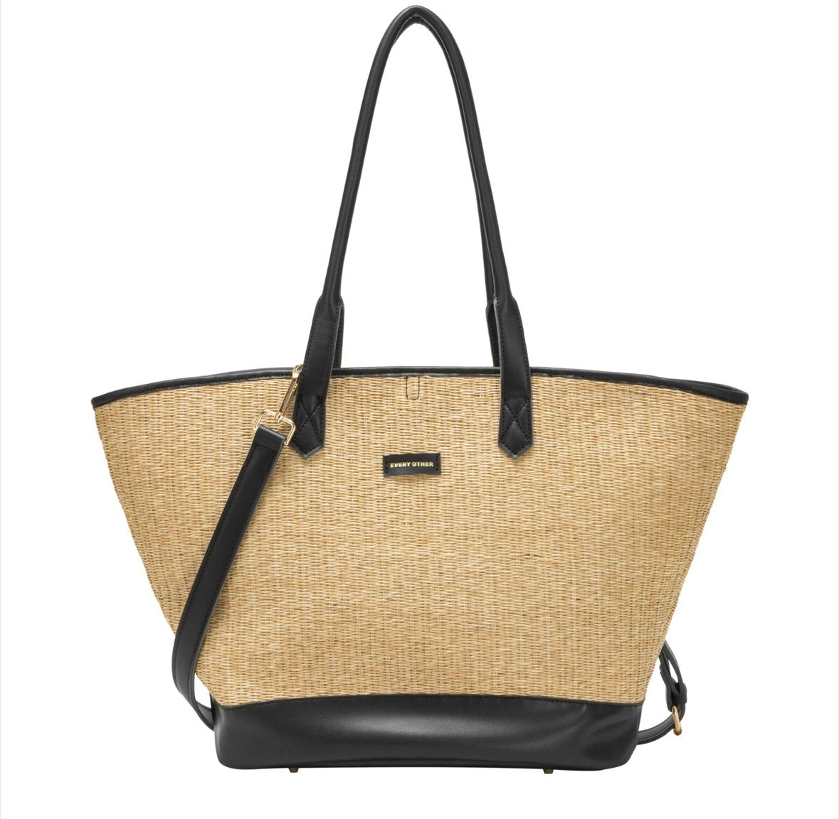 Every Other Large Straw Bag Black - Rogue Boutique UK