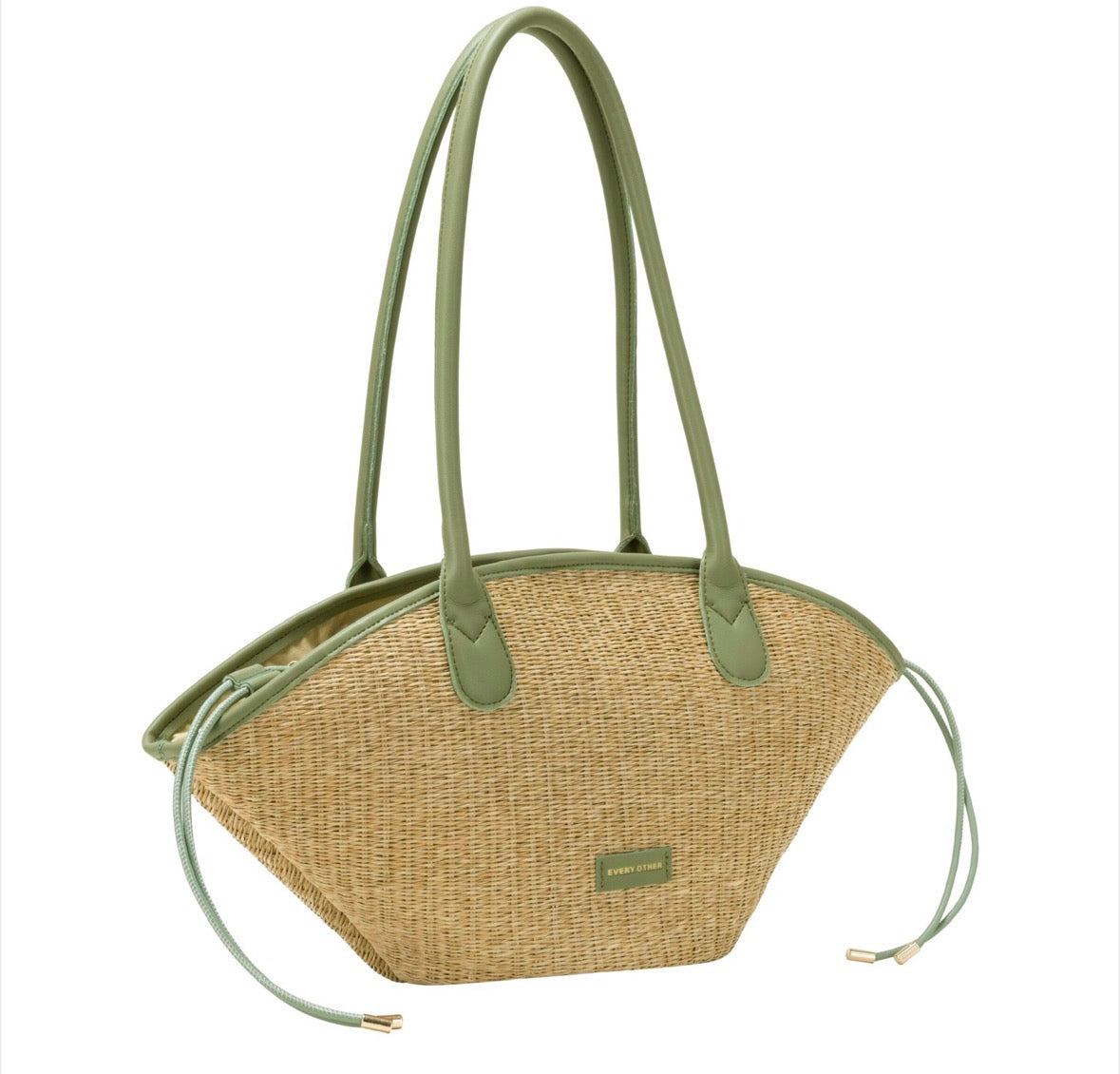 Every Other Straw Curve Bag Olive - Rogue Boutique UK