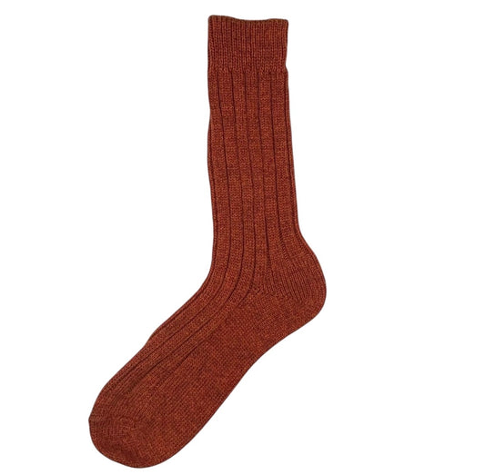 Sofia Cashmere-Blend Socks Rust - Rogue Boutique UK