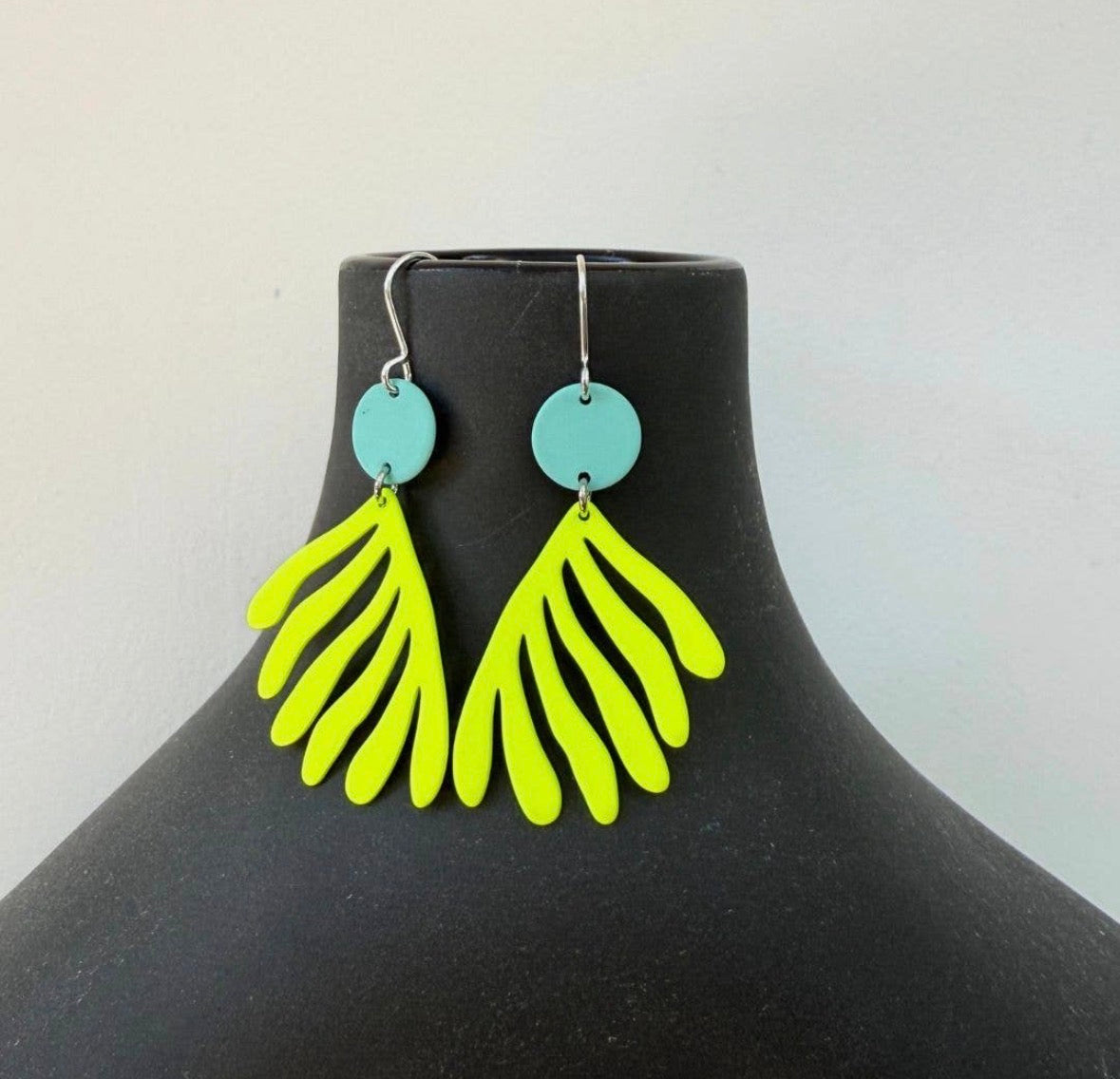 Coral neon Yellow Earrings - Rogue Boutique UK