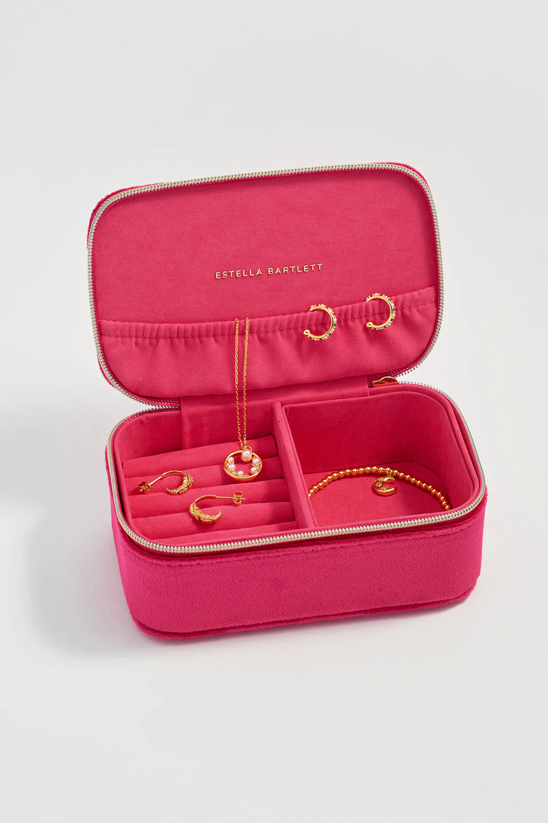 Pink Embroidered Bee mini jewellery box