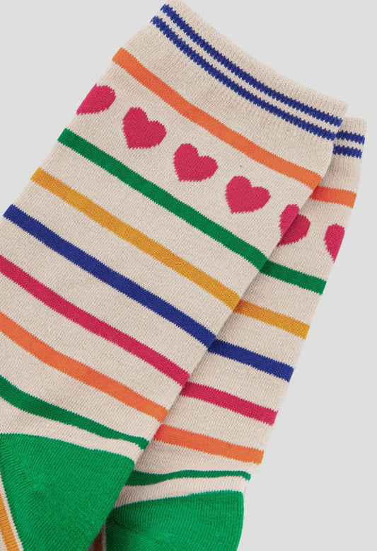 Hearts & Stripes Bamboo Socks
