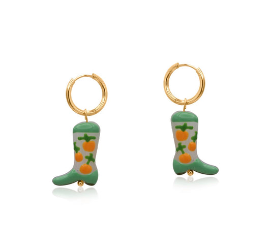Cowboy Boots Green - Rogue Boutique UK
