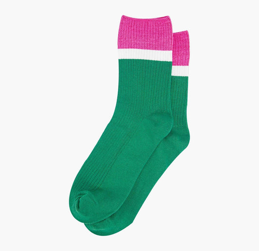 Green/ Pink Cuff Sock