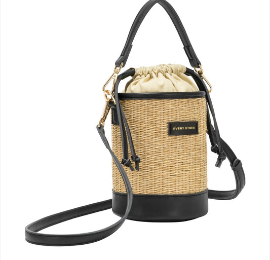 Every Other Straw Bucket Bag Black - Rogue Boutique UK