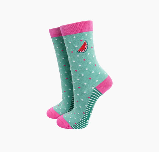 Watermelon Combed Cotton Socks - Rogue Boutique UK