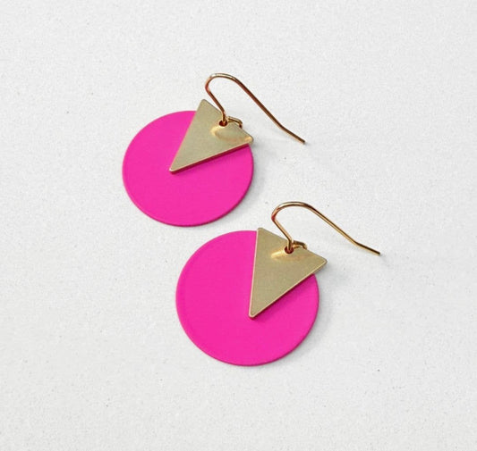 Pink Disc Earrings - Rogue Boutique UK