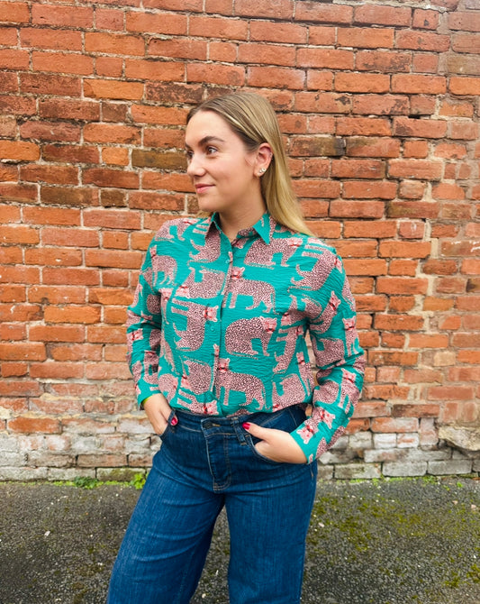 Leopard Crepe Shirt