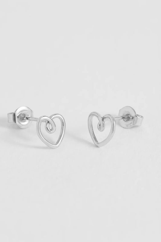 Doodle Heart Stud Earrings