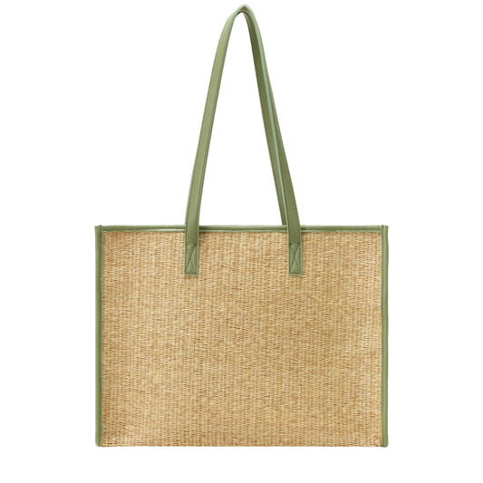Every Other Straw Tote Bag box Olive - Rogue Boutique UK