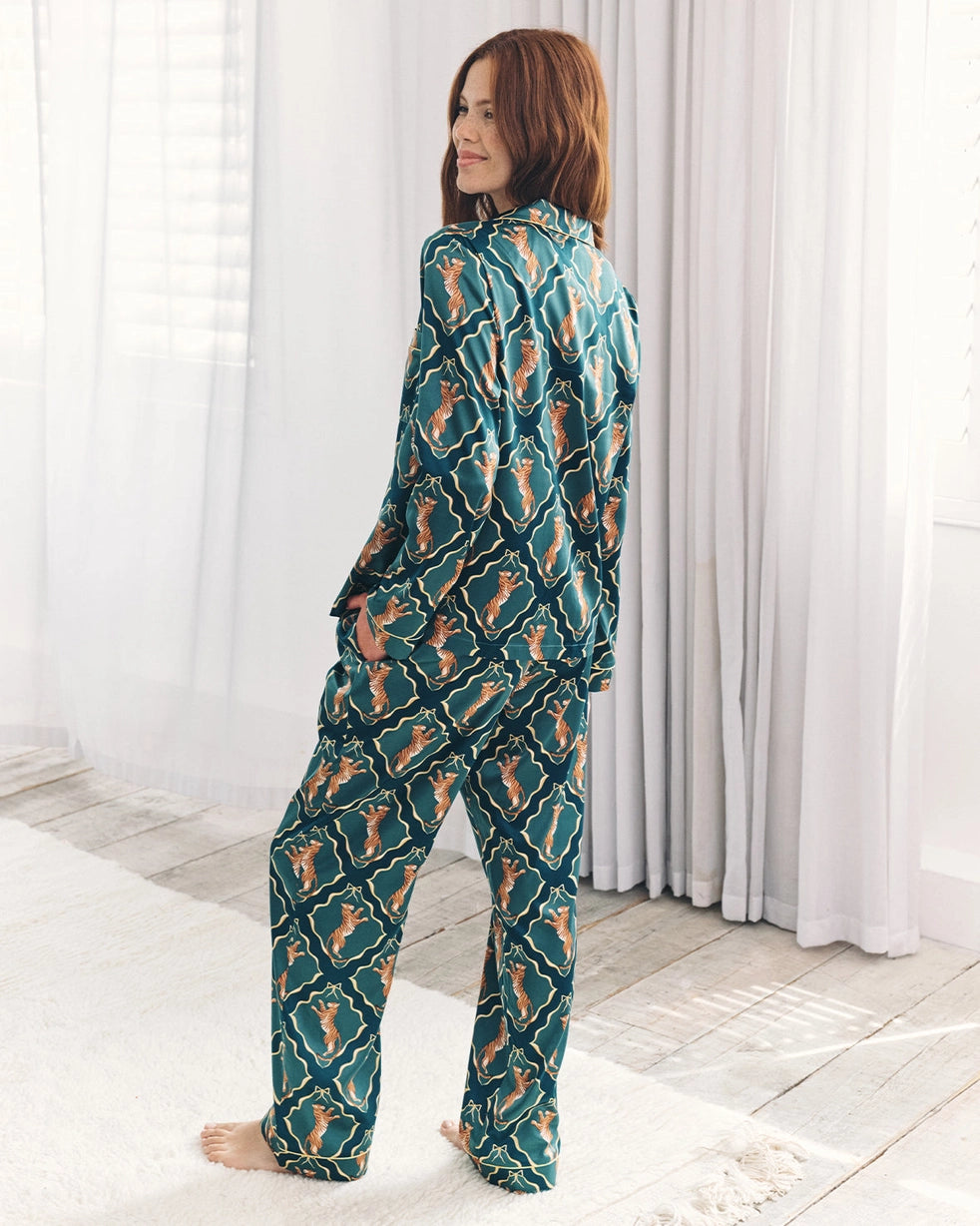 Satin Glided Tigers Pyjama