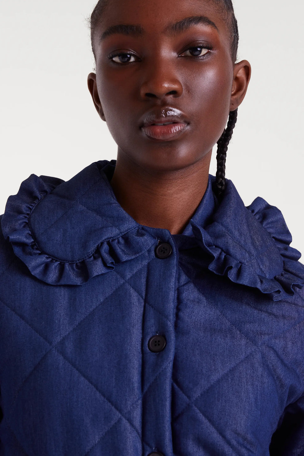 Blue chambray lapel jacket