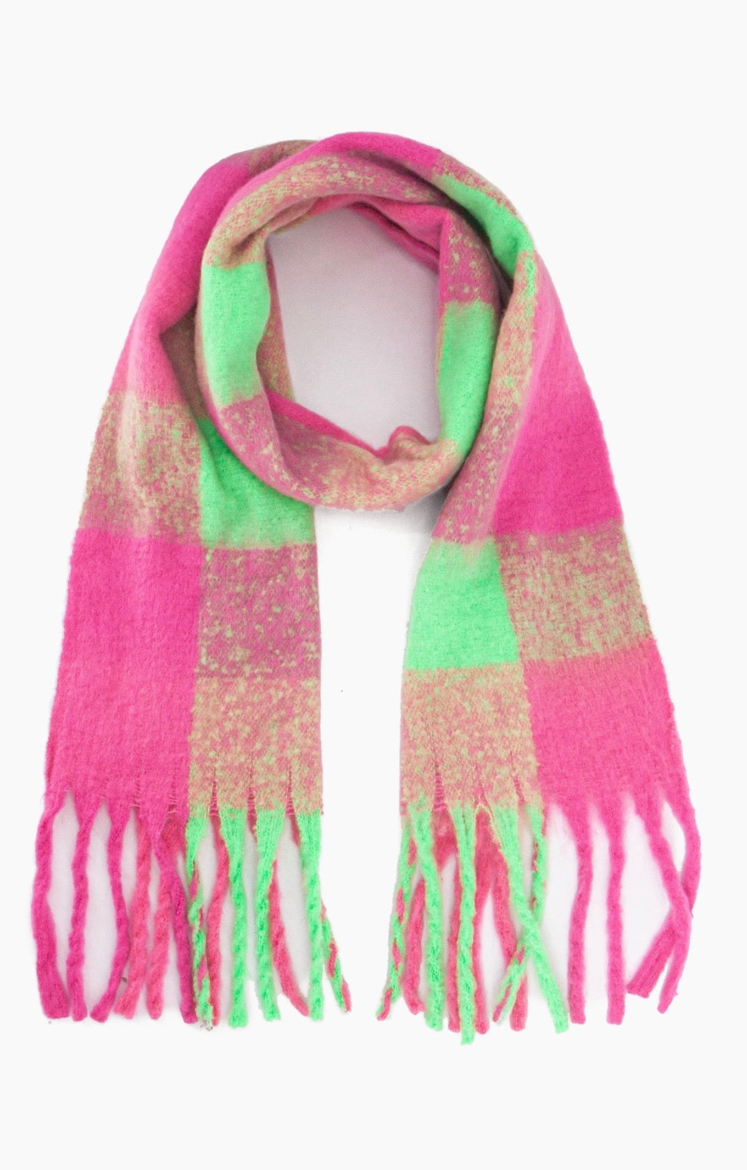 Joey Fuchsia Check Scarf - Rogue Boutique UK