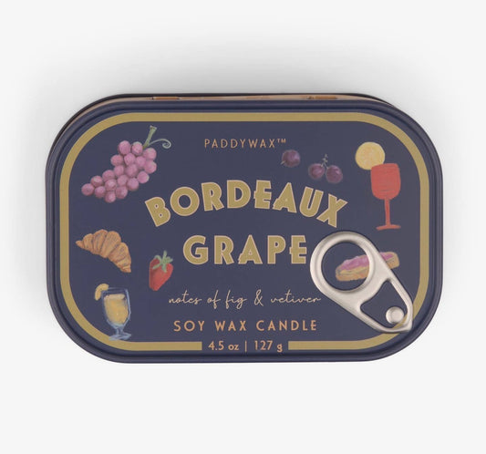 Grapes Printed Tin Candle - Bordeaux Grape - Rogue Boutique UK