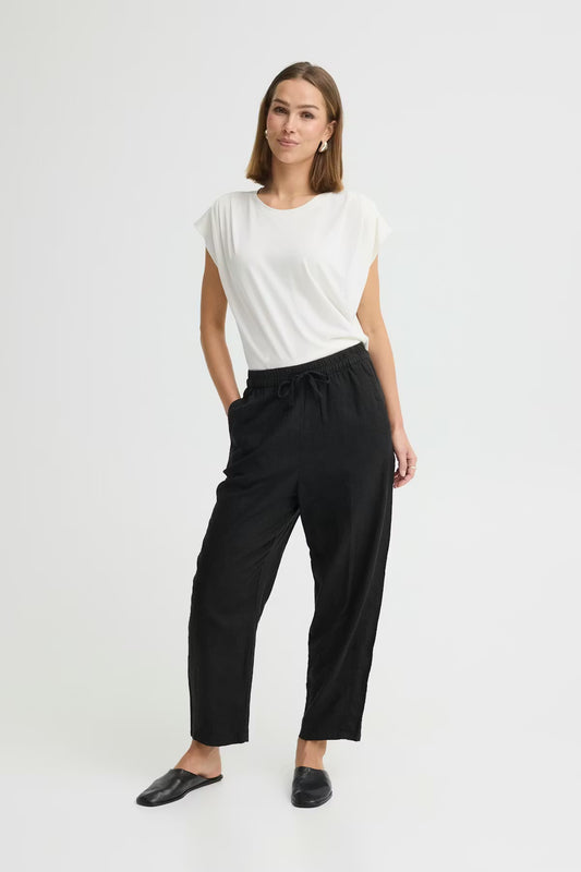 Linno Barrel Pants Black