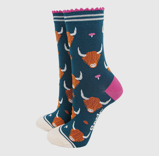 Highland Cow Bamboo Socks
