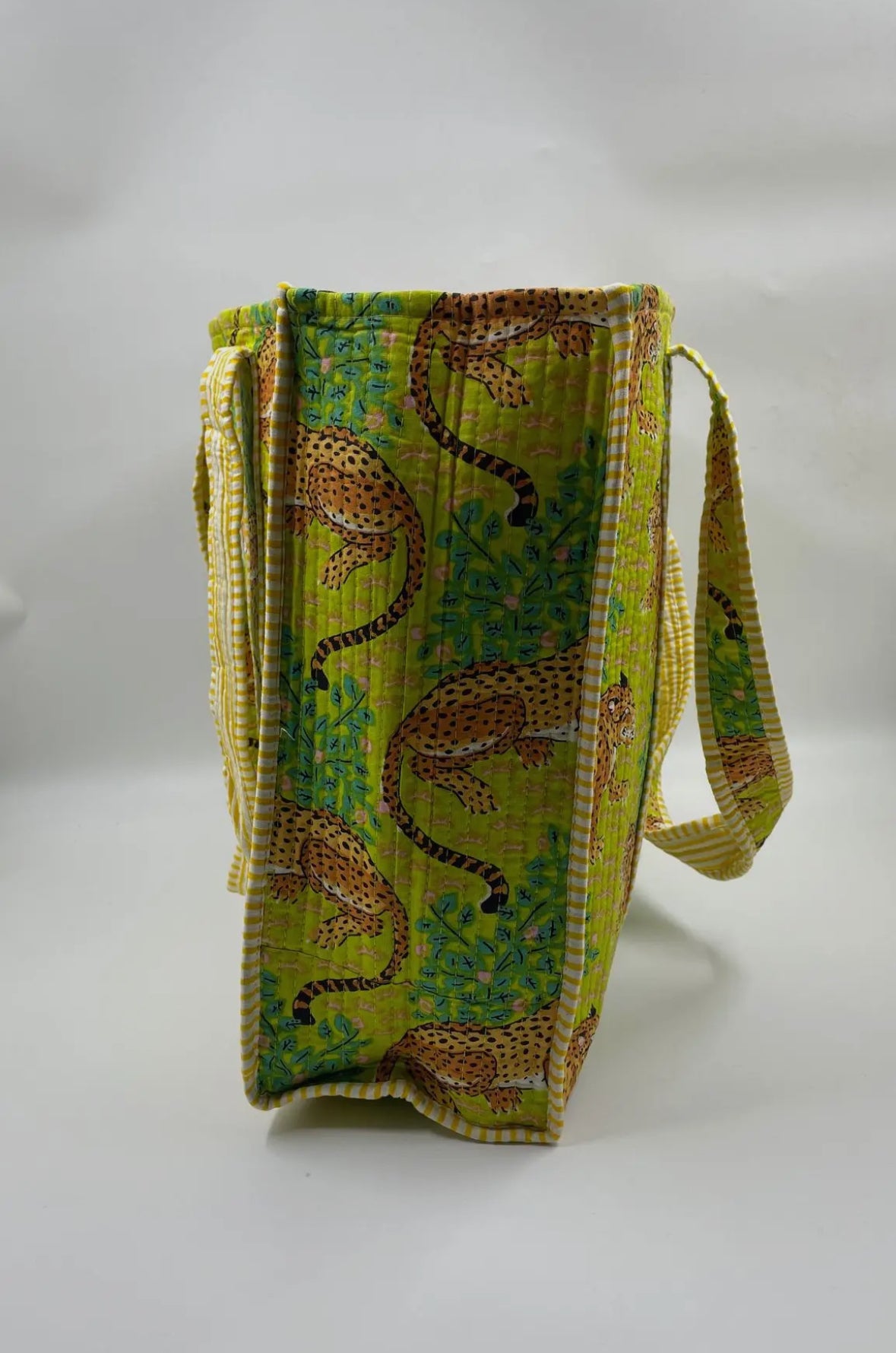 Lime Green Leopard Tote Bag