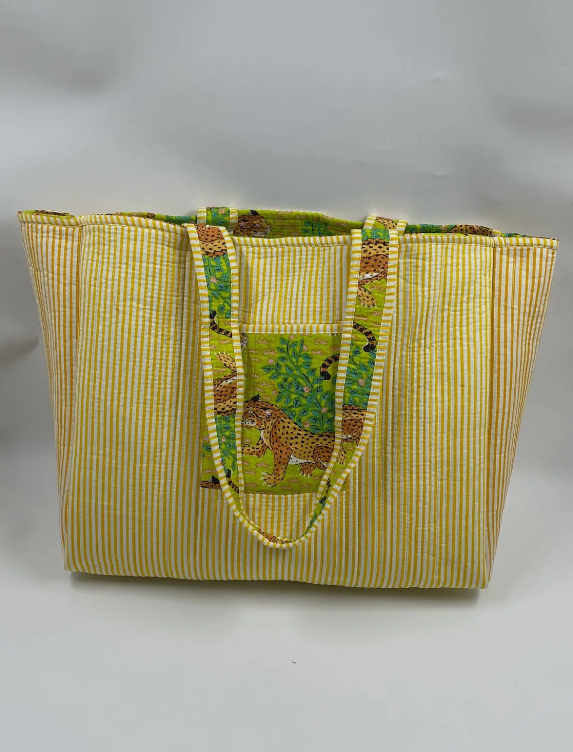 Lime Green Leopard Tote Bag