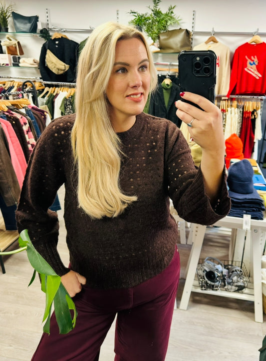 Riette Dot Pointelle Pullover