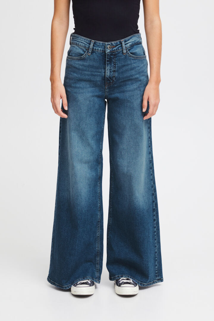 Twiggy Wide Jeans Med Blue