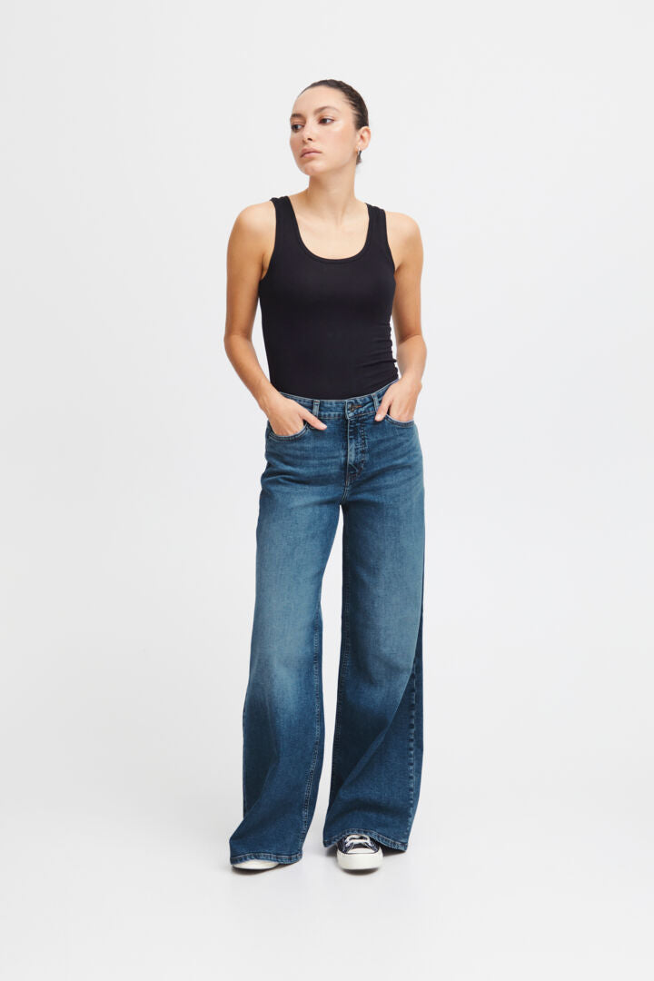 Twiggy Wide Jeans Med Blue