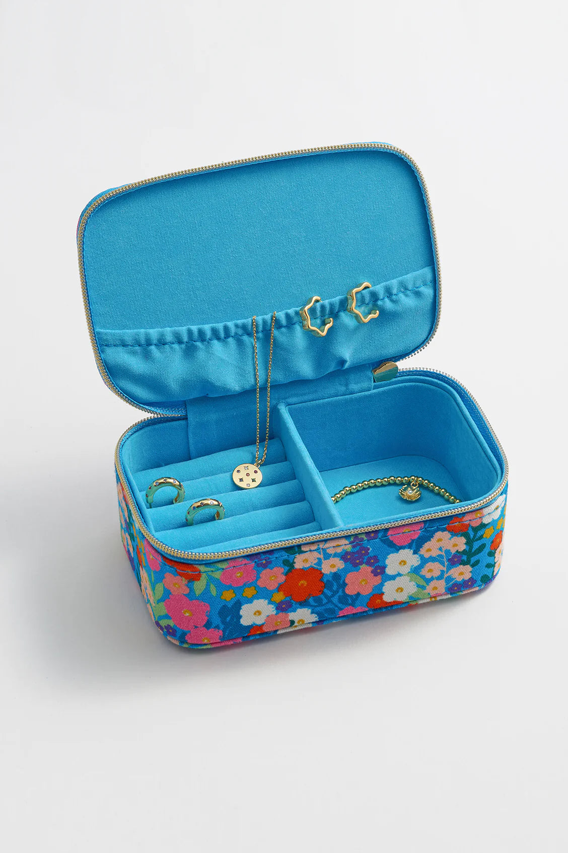 Blue Floral Jewellery Box