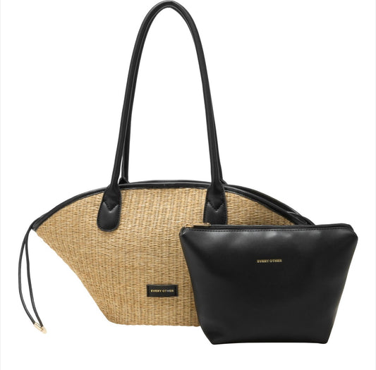 Every Other Straw Curve Bag Black - Rogue Boutique UK