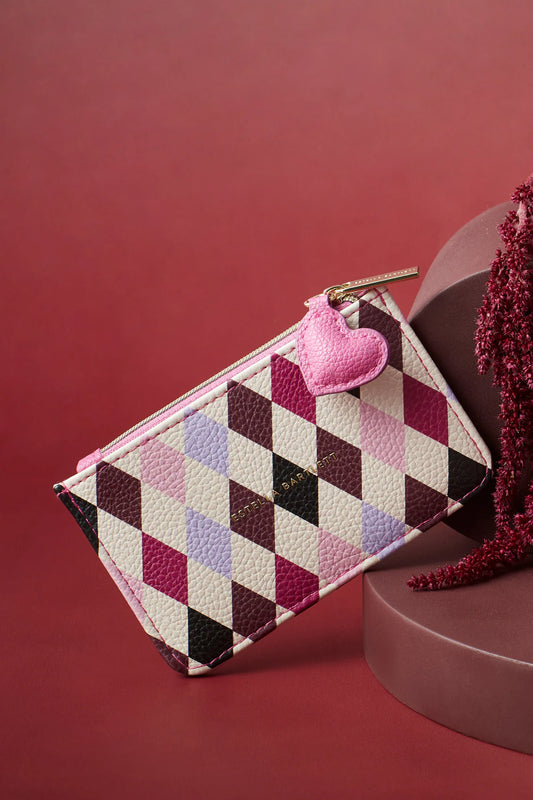 Harlequin Card Purse Pink
