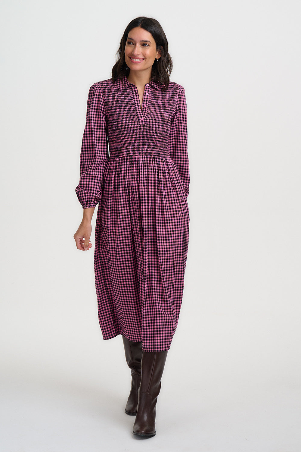 Diana Shirred Midi Dress