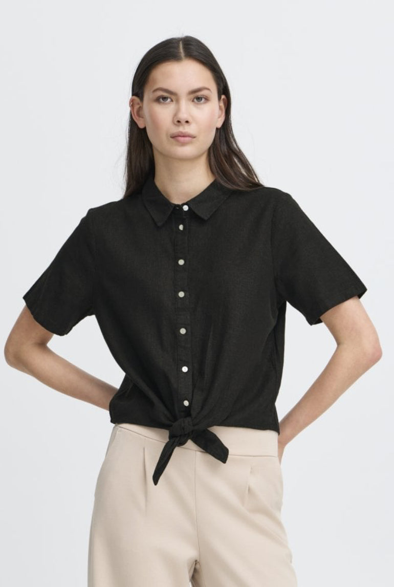 Linno Tie Shirt Black