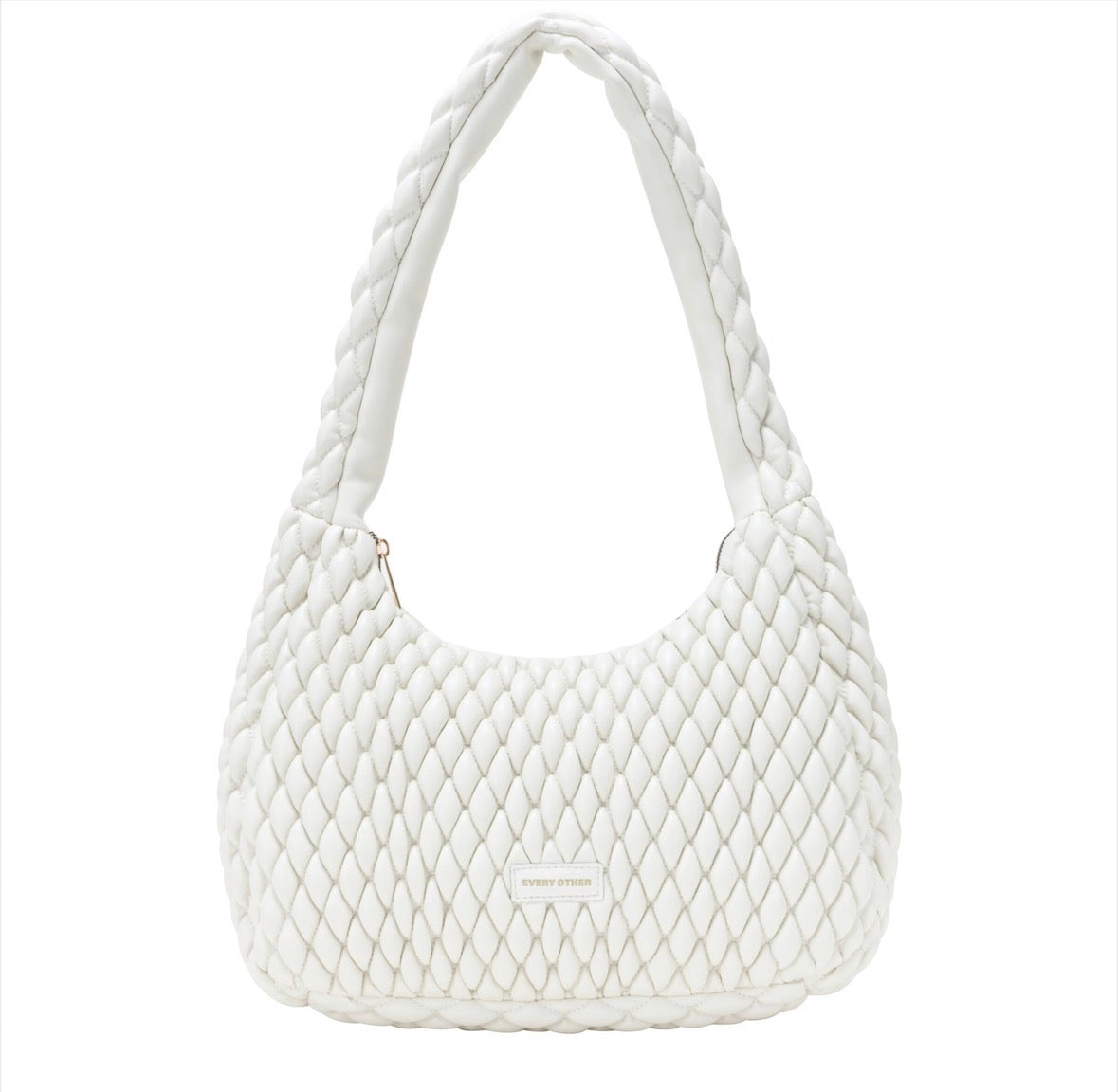 Every Other Quilted Shoulder Bag White - Rogue Boutique UK