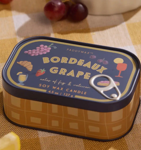 Grapes Printed Tin Candle - Bordeaux Grape - Rogue Boutique UK