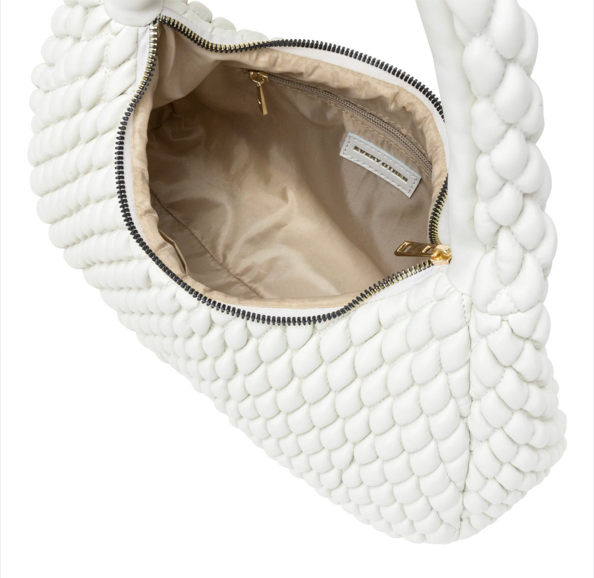 Every Other Quilted Shoulder Bag White - Rogue Boutique UK