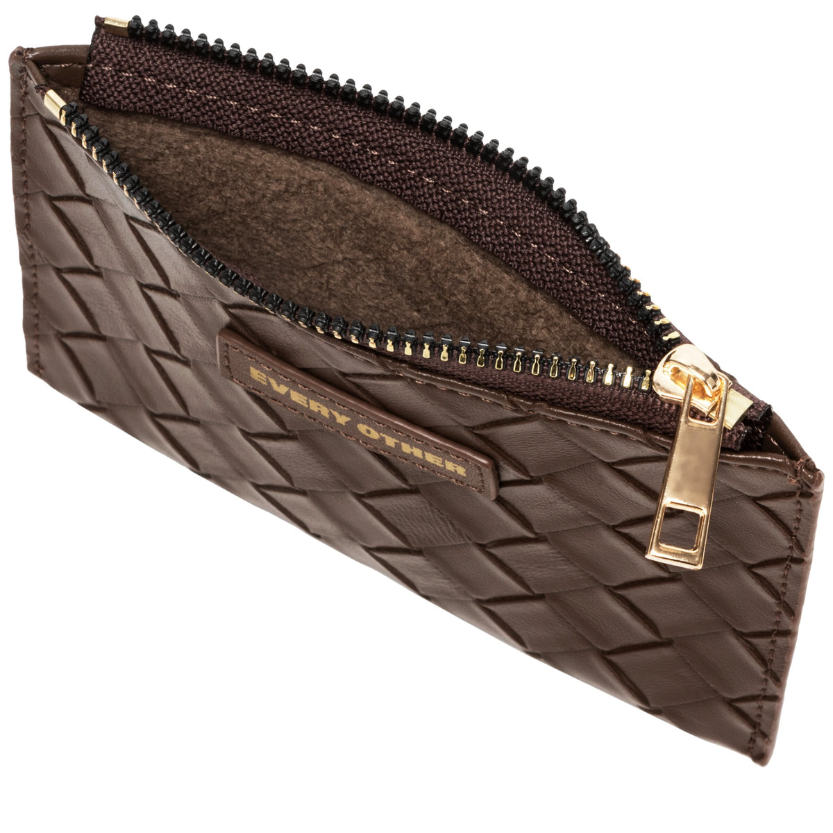 Every Other Woven Card Holder Brown - Rogue Boutique UK