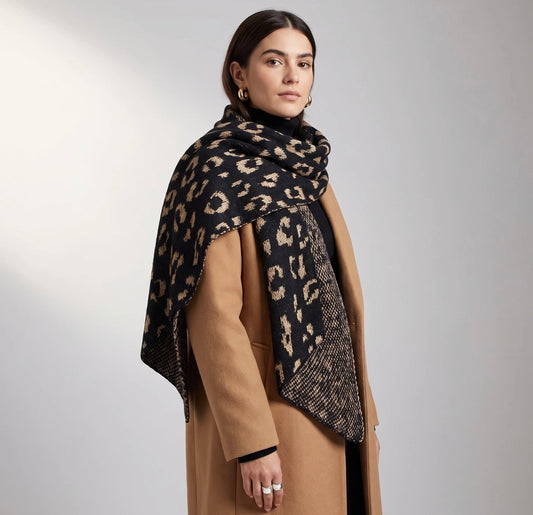Asymmetric Leopard Print Scarf - Rogue Boutique UK