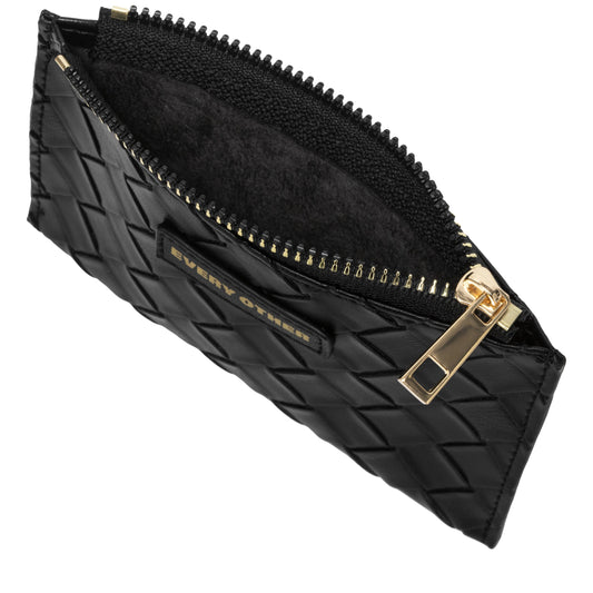 Every Other Woven Card Holder Black