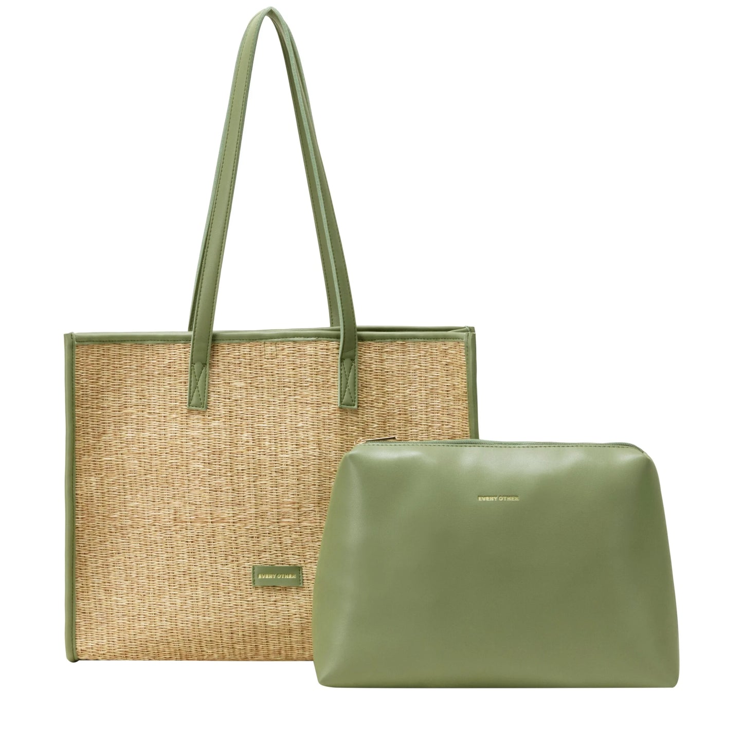 Every Other Straw Tote Bag box Olive - Rogue Boutique UK