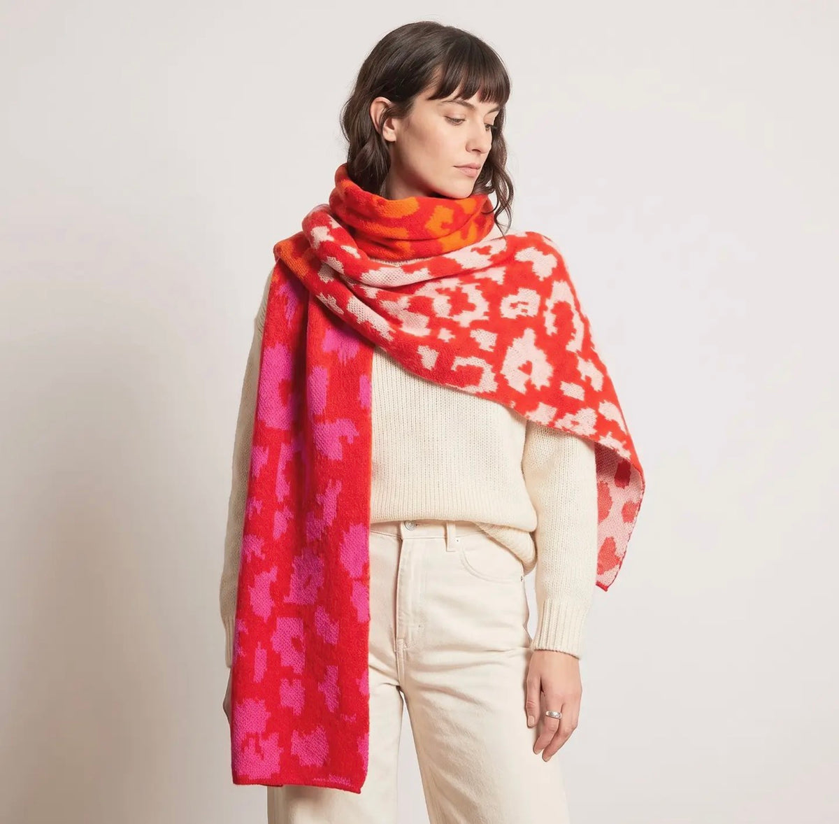 Kyra Red Leopard Scarf - Rogue Boutique UK