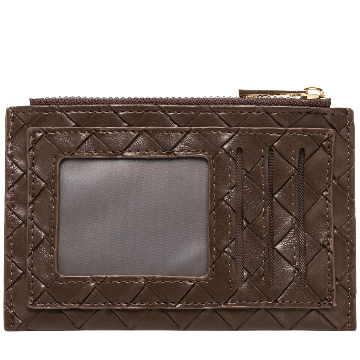 Every Other Woven Card Holder Brown - Rogue Boutique UK